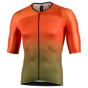 New Ergo Fit Radtrikot kurzarm orange/grün
