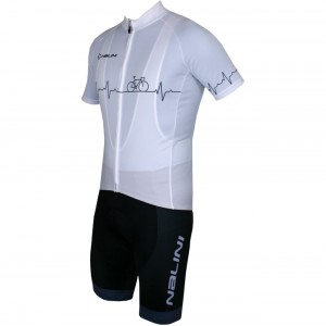 Radsport-Set (Radtrikot Pulse Jersey+Trägerhose Fireball) weiß/schwarz