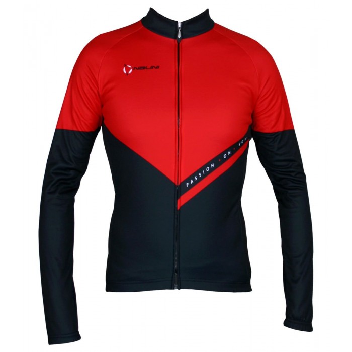 Übergröße REVENGE Radtrikot langarm schwarz/rot