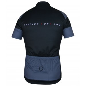 Rugby Jersey Radtrikot kurzarm schwarz/anthrazit