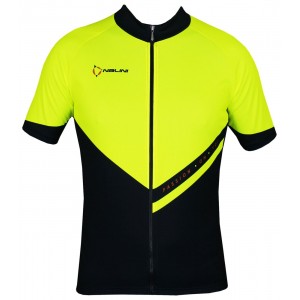 Radsport-Set (Radtrikot VENDETTA+Radhose DYNAMITE) schwarz/neongelb