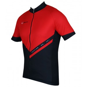 Übergröße VENDETTA Radtrikot kurzarm schwarz/rot