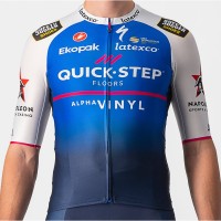 Quick Step-Alpha Vinyl 2022 Aero Race 6.1 Radtrikot kurzarm (langer RV)-Radsport-Profi-Team