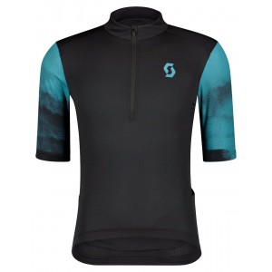 GRAVEL 10 Radtrikot kurzarm schwarz/blaugrün