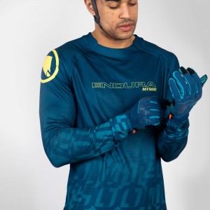 MT500 Print Tee LTD Radtrikot langarm MTB/Freeride blau