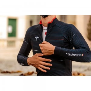 CAIVO Radtrikot langarm dunkelblau