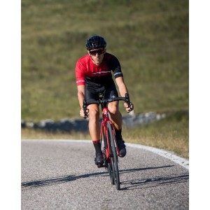 RIGO Radtrikot kurzarm rot/schwarz