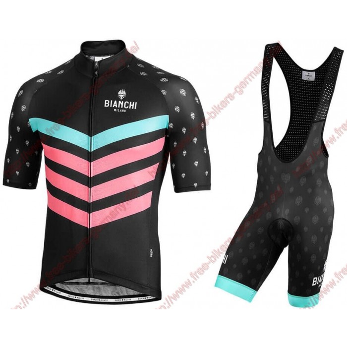 Profiteams BIANCHI MILANO Nicandro Black Radbekleidung Satz Trikot Kurzarm+Trägerhosen Se Radtrikot Kaufen