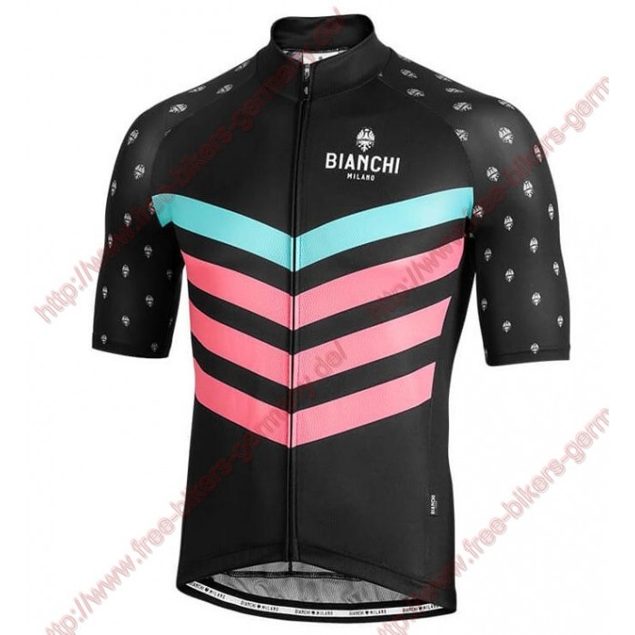 Profiteams BIANCHI MILANO Nicandro Black Trikot Kurzarm Outlet Radtrikot Kaufen