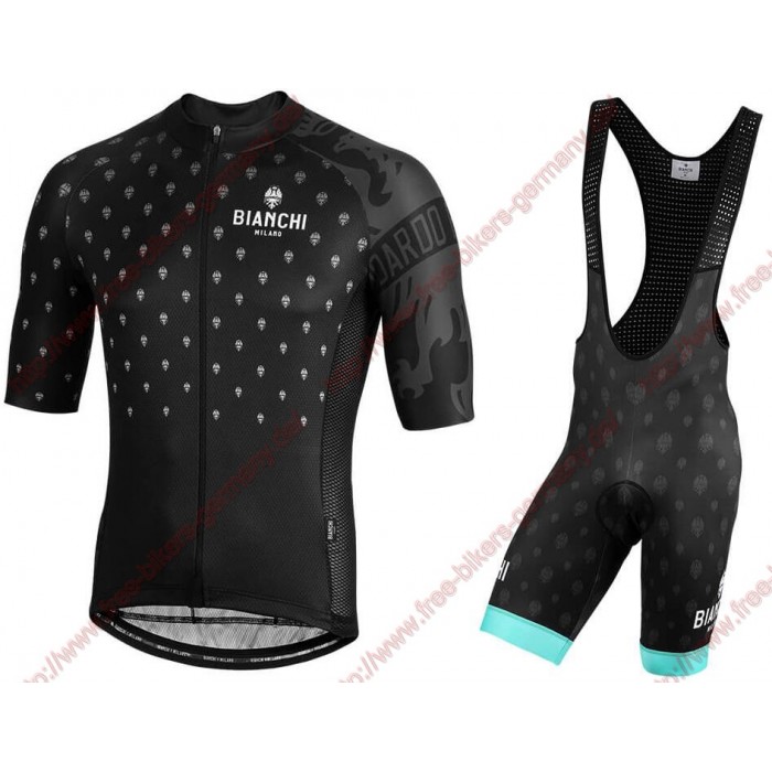 Profiteams BIANCHI MILANO Savignano Black Radbekleidung Satz Trikot Kurzarm+Trägerhosen Se Radtrikot Kaufen