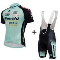 Bianchi Idro Drain 2015 Fahrradbekleidung Satz Fahrradtrikot Kurzarm Trikot und Kurz Trägerhose Radtrikot Kaufen