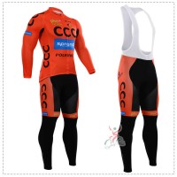 2015 CCC Fahrradbekleidung Radtrikot Satz Langarm und Lange Trägerhose Radtrikot Kaufen
