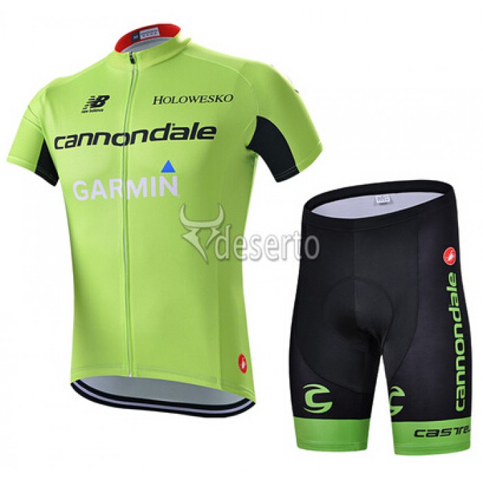 2015 Garmin Cannondale Radbekleidung Radtrikot Kurzarm und Fahrradhosen Kurz Grün Radtrikot Kaufen