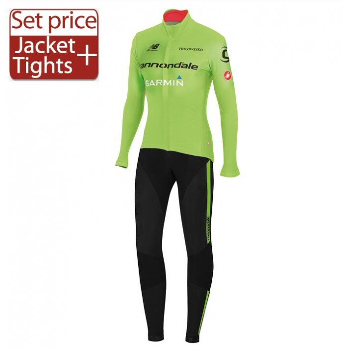 CANNONDALE-GARMIN Fahrradbekleidung Radtrikot Satz Langarm und Lange Fahrradhose Radtrikot Kaufen