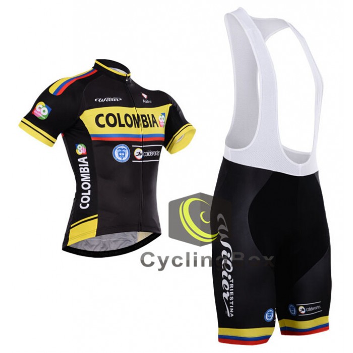 2015 Colombia Fahrradbekleidung Satz Fahrradtrikot Kurzarm Trikot und Kurz Trägerhose Radtrikot Kaufen