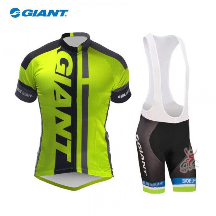 2015 giant Grün Fahrradbekleidung Satz Fahrradtrikot Kurzarm Trikot und Kurz Trägerhose Radtrikot Kaufen