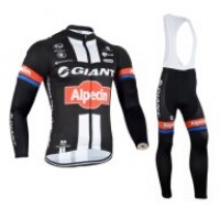 2015 Giant Alpecin Fahrradbekleidung Radtrikot Satz Langarm und Lange Trägerhose Radtrikot Kaufen