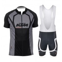 2015 KTM Fahrradbekleidung Satz Fahrradtrikot Kurzarm Trikot und Kurz Trägerhose gris Radtrikot Kaufen