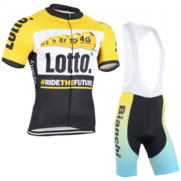 2015 Lotto Radtrikot Kurzarm und Bianchi Kurz Trägerhose Radtrikot Kaufen