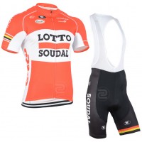2015 Lotto Soudal Fahrradbekleidung Satz Fahrradtrikot Kurzarm Trikot und Kurz Trägerhose Radtrikot Kaufen