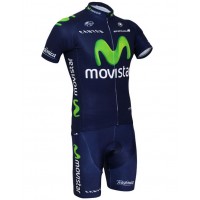 2015 Movistar Radbekleidung Radtrikot Kurzarm und Fahrradhosen Kurz Radtrikot Kaufen