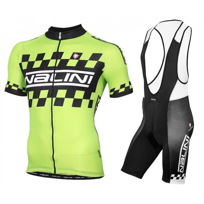 2015 Nalini Racing-Drapeau Grün Radbekleidung Radtrikot Kurzarm und Fahrradhosen Kurz Radtrikot Kaufen