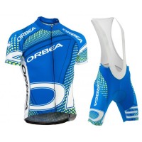 2015 Orbea Blau Grün Fahrradbekleidung Satz Fahrradtrikot Kurzarm Trikot und Kurz Trägerhose Radtrikot Kaufen