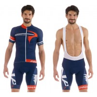 2015 Pinarello Fahrradbekleidung Satz Fahrradtrikot Kurzarm Trikot und Kurz Trägerhose Blau Radtrikot Kaufen