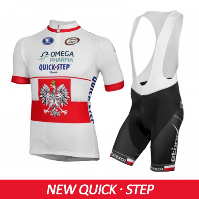 2015 Omega Pharma Quick Step Fahrradbekleidung Satz Fahrradtrikot Kurzarm Trikot und Kurz Trägerhose Radtrikot Kaufen