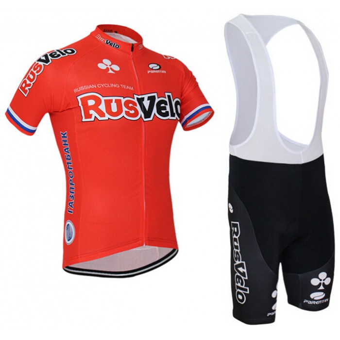 2015 RusVelo Fahrradbekleidung Satz Fahrradtrikot Kurzarm Trikot und Kurz Trägerhose Radtrikot Kaufen