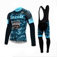 2015 Saxo bank tinkoff Fahrradbekleidung Radtrikot Satz Langarm und Lange Trägerhose Radtrikot Kaufen
