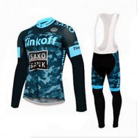 2015 Saxo bank tinkoff Fahrradbekleidung Radtrikot Satz Langarm und Lange Trägerhose Radtrikot Kaufen