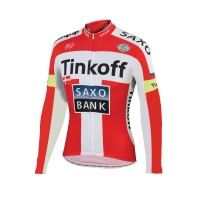 2015 Tinkoff Saxo Bank Rouge Fahrradtrikot Langarm Radtrikot Kaufen