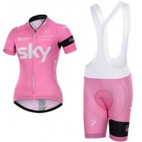 2015 Sky Damen Fahrradbekleidung Satz Fahrradtrikot Kurzarm Trikot und Kurz Trägerhose Radtrikot Kaufen