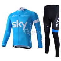 2015 Sky Fahrradbekleidung Radtrikot Satz Langarm und Lange Fahrradhose Radtrikot Kaufen