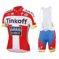 Tinkoff-Saxo Bank Champion danoise 2015 Fahrradbekleidung Satz Fahrradtrikot Kurzarm Trikot und Kurz Trägerhose Radtrikot Kaufen