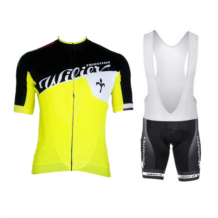 WILIER 2015 Gelb Weiß Schwarz Fahrradbekleidung Satz Fahrradtrikot Kurzarm Trikot und Kurz Trägerhose Radtrikot Kaufen