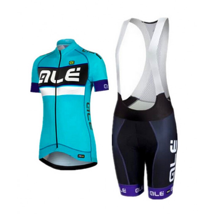 2015 ALE Damen blau Fahrradbekleidung Satz Fahrradtrikot Kurzarm Trikot und Kurz Trägerhose Radtrikot Kaufen