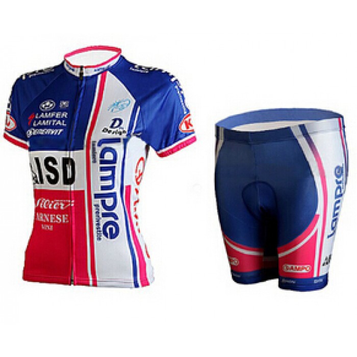 2015 Lampre Damen Radbekleidung Radtrikot Kurzarm und Fahrradhosen Kurz Radtrikot Kaufen