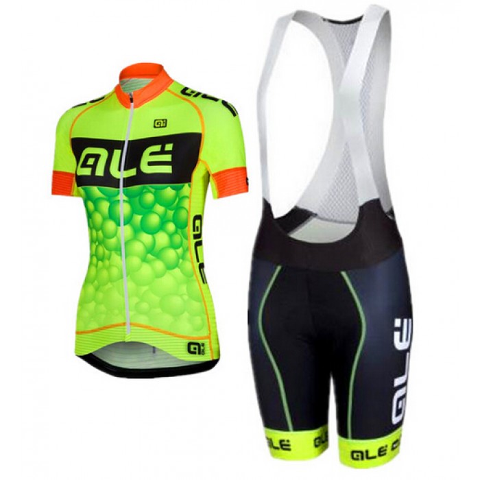 2015 ALE Damen Grün Fahrradbekleidung Satz Fahrradtrikot Kurzarm Trikot und Kurz Trägerhose Radtrikot Kaufen