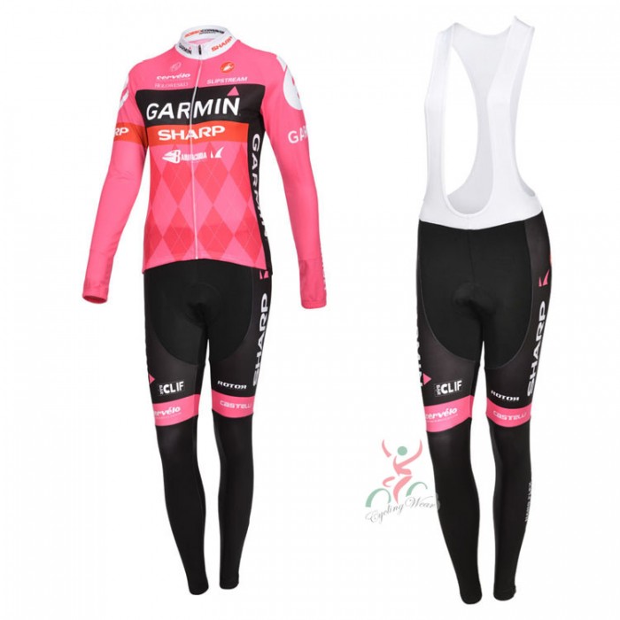 2012 Damen Garmin Cycling Jersey Long Sleeve and Cycling Bib Pants Radtrikot Kaufen