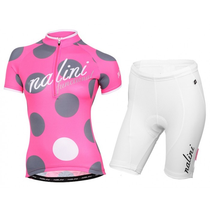 2015 Nalini Siele Rose-Grau Damen Radbekleidung Radtrikot Kurzarm und Fahrradhosen Kurz Radtrikot Kaufen