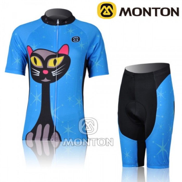 2011 MONTON Blue Cat Damen Radbekleidung Radtrikot Kurzarm und Fahrradhosen Kurz Radtrikot Kaufen