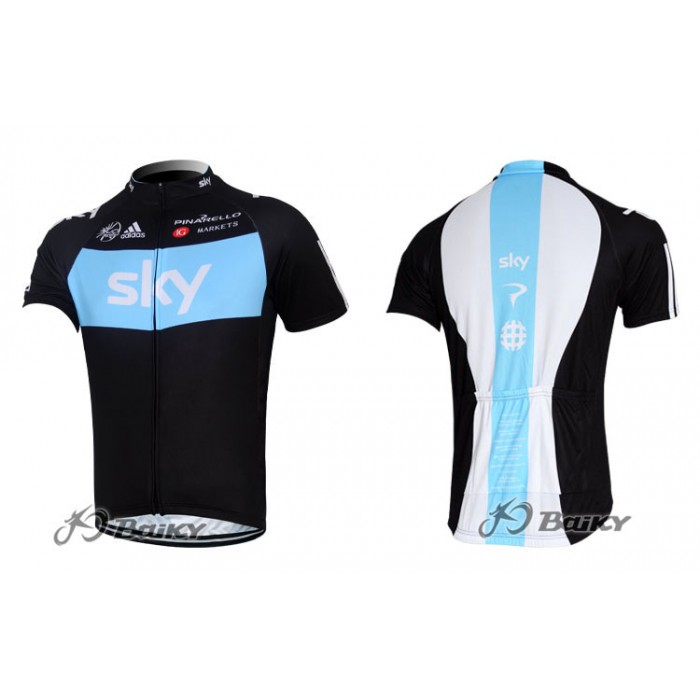 2012 SKY Radtrikot Kurzarm Schwarz Blau Radtrikot Kaufen