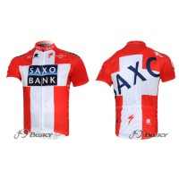 2012 Saxo Bank Pro Team Dnischer Champion Radtrikot Kurzarm Rot Weiß Radtrikot Kaufen
