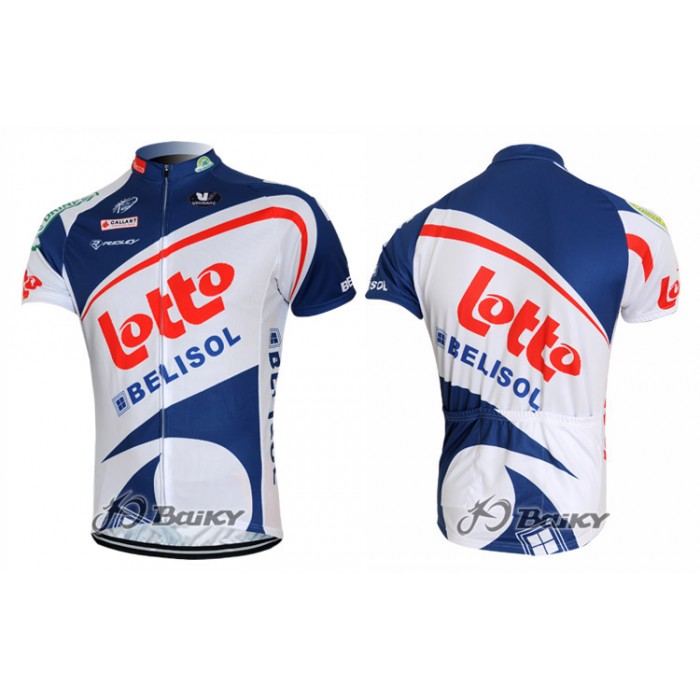 2012 Lotto Belisol Radtrikot KurzarmWeiß Blau Radtrikot Kaufen