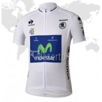 Movistar Tour de France Weißen Trikots Radtrikot Kurzarm Radtrikot Kaufen