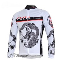 China Dragon Fahrradtrikot Langarm Weiß Radtrikot Kaufen