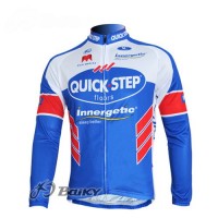 Omega Pharma-Quick Step innergetic Fahrradtrikot Langarm Blau Weiß Radtrikot Kaufen