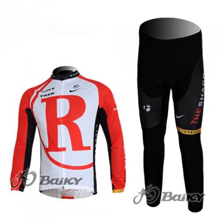 RadioShack Trek Radbekleidung Satz Fahrradtrikot Langarm und Lang Radhose Rot Radtrikot Kaufen